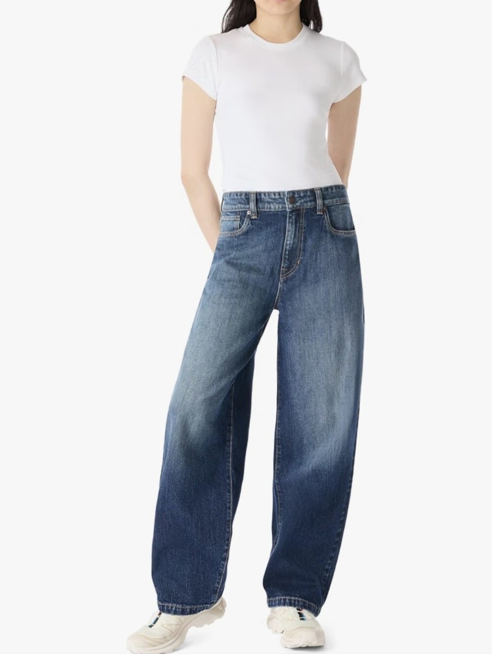 NWT Buffalo David Bitton Bella Baggy Fit Denim Blue Jeans - 34